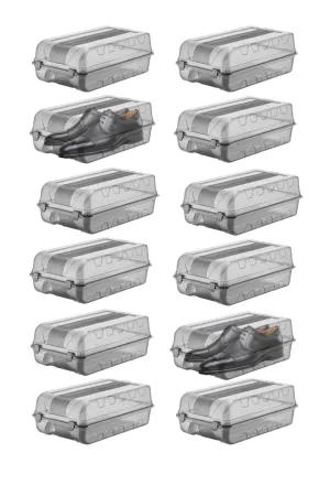 12 Pack Men's Shoe Organizer Storage Box