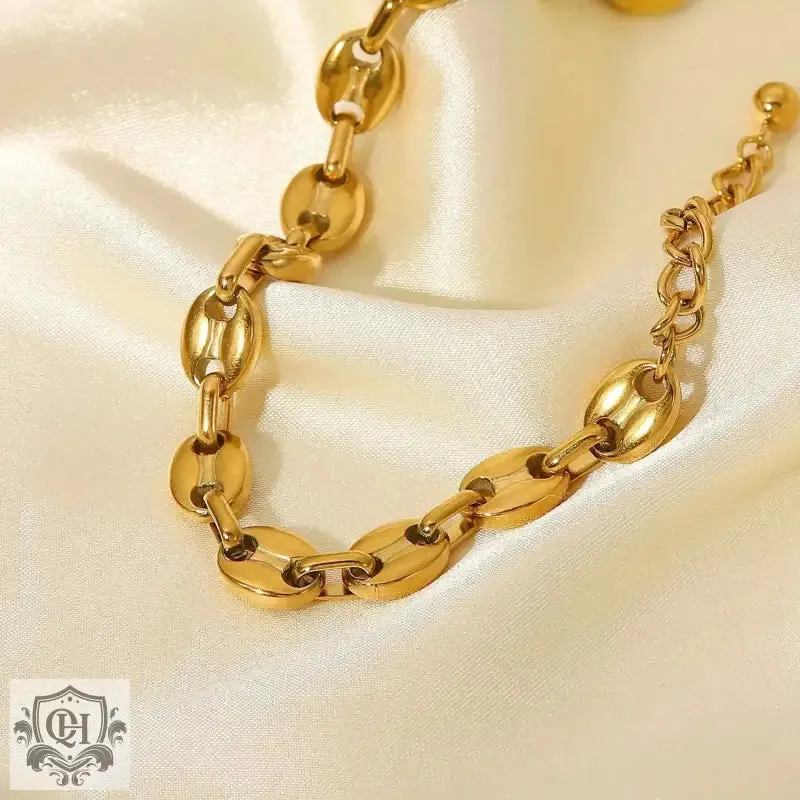 18K Gold Pig Nose Buckle Versatile Anklet