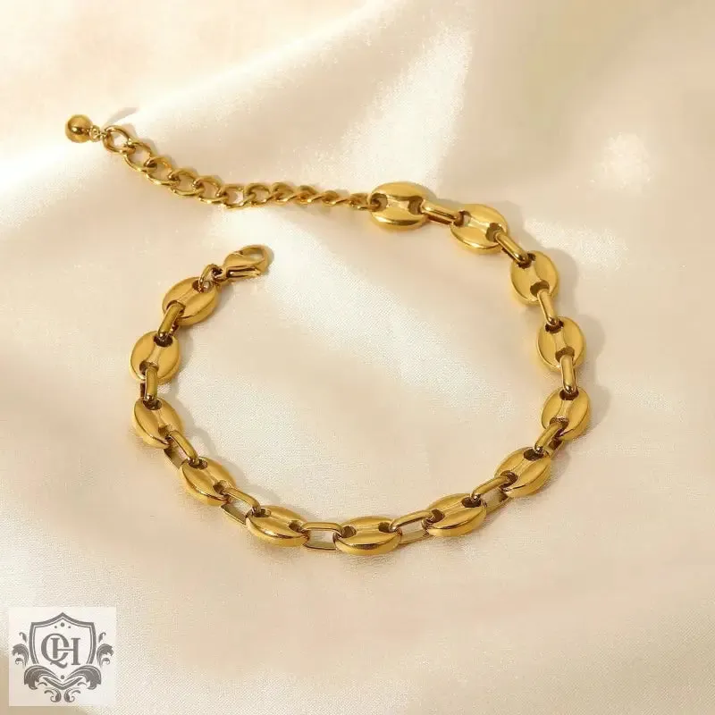18K Gold Pig Nose Buckle Versatile Anklet