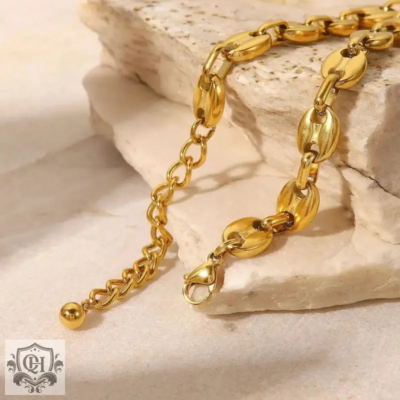 18K Gold Pig Nose Buckle Versatile Anklet