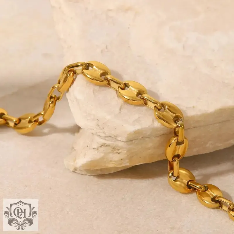 18K Gold Pig Nose Buckle Versatile Anklet