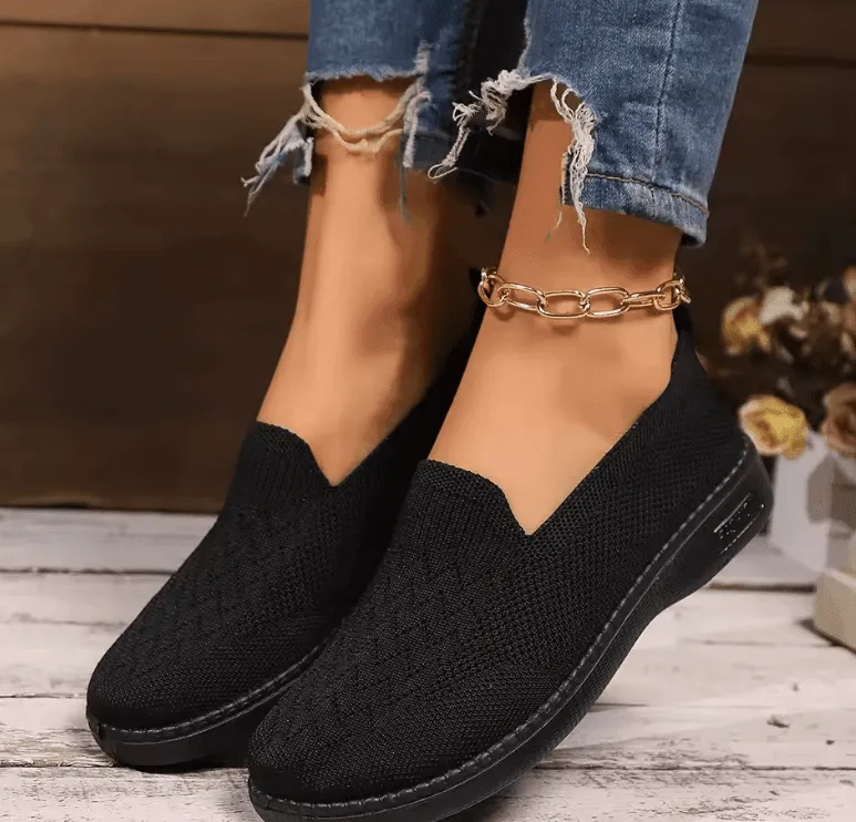 2024 Women’s Flat Shoes – Spring/Autumn Fashion Round Toe Breathable Mesh Casual Comfortable Flats
