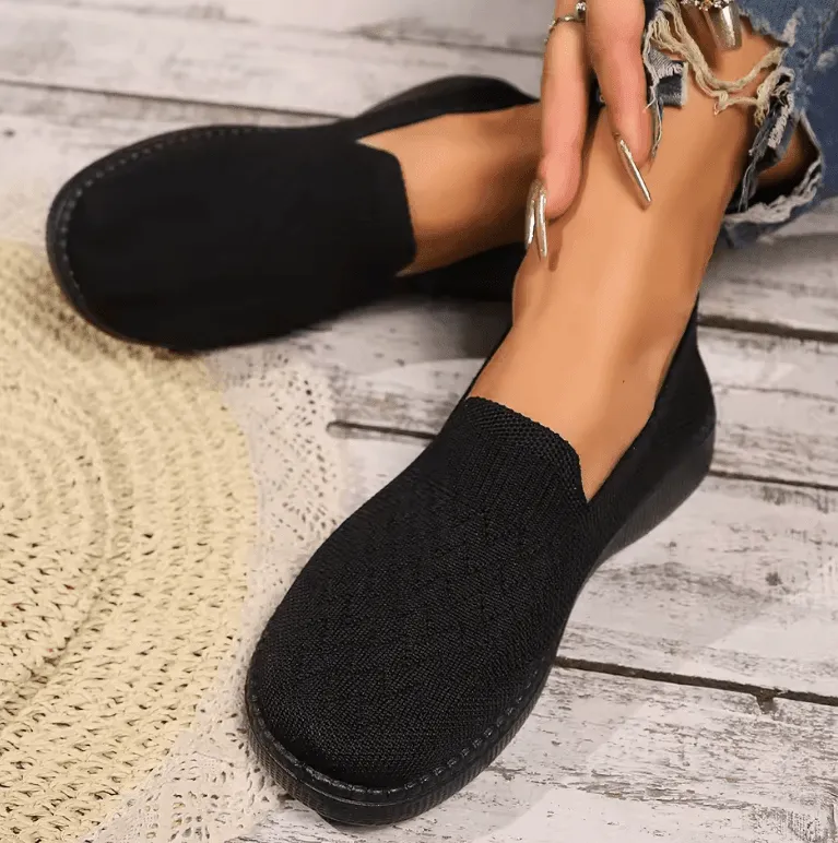 2024 Women’s Flat Shoes – Spring/Autumn Fashion Round Toe Breathable Mesh Casual Comfortable Flats