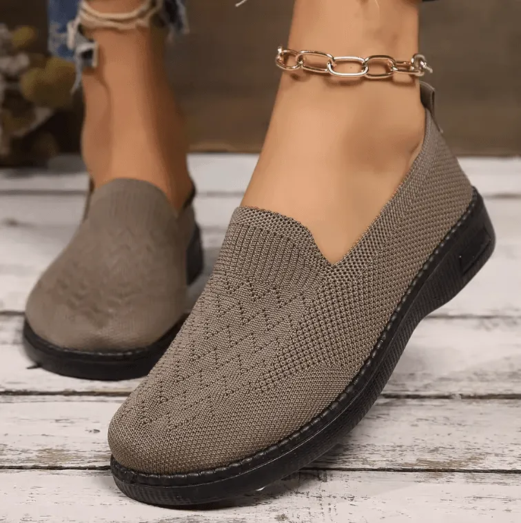 2024 Women’s Flat Shoes – Spring/Autumn Fashion Round Toe Breathable Mesh Casual Comfortable Flats