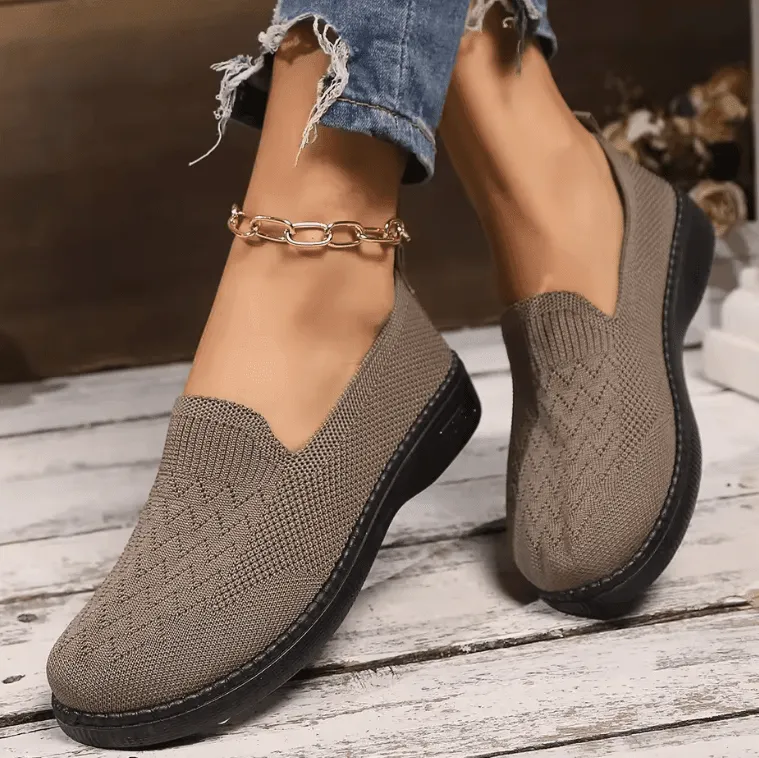2024 Women’s Flat Shoes – Spring/Autumn Fashion Round Toe Breathable Mesh Casual Comfortable Flats