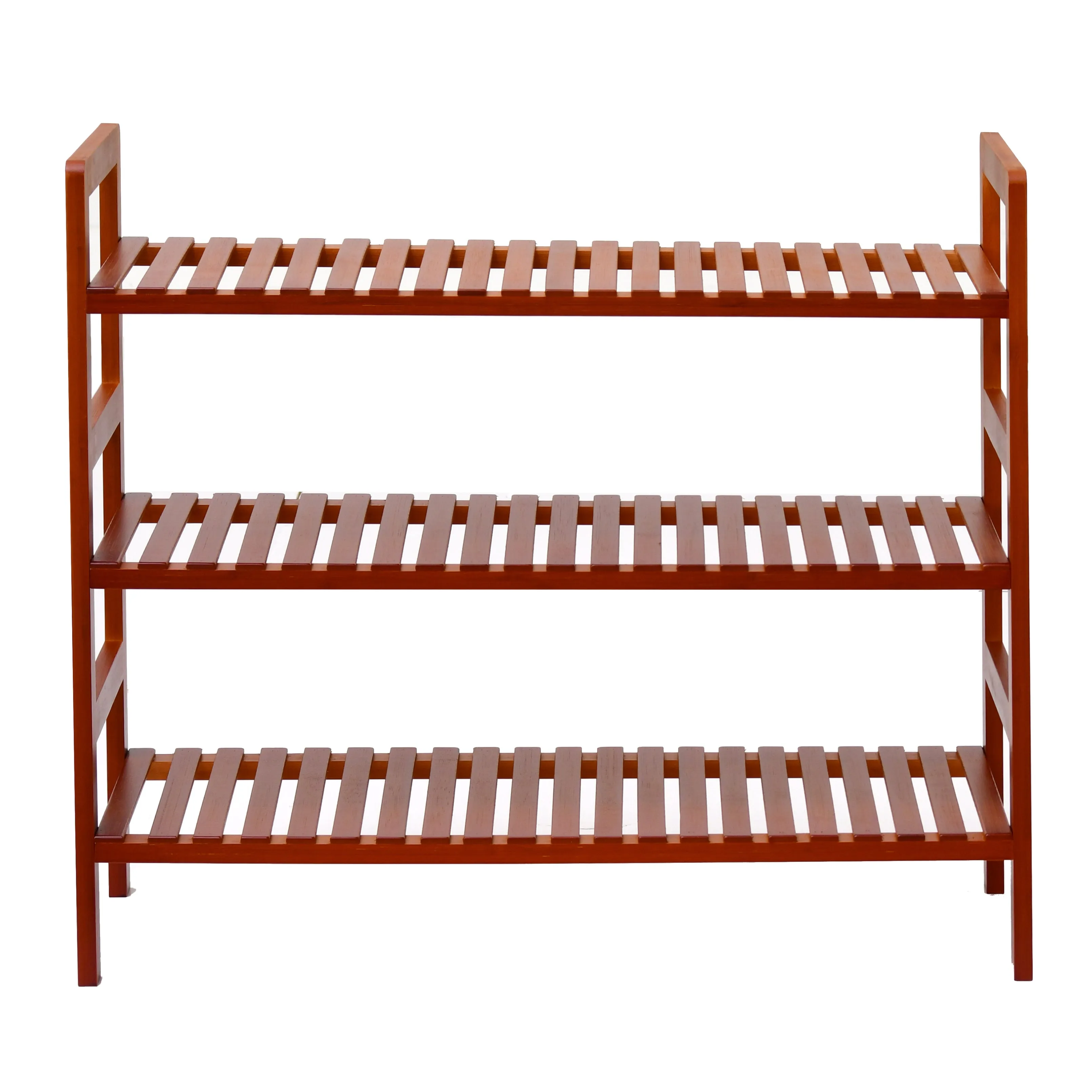3-Tier Essential Natural Bamboo Shoe Rack Tawny Brown 70x27x60cm