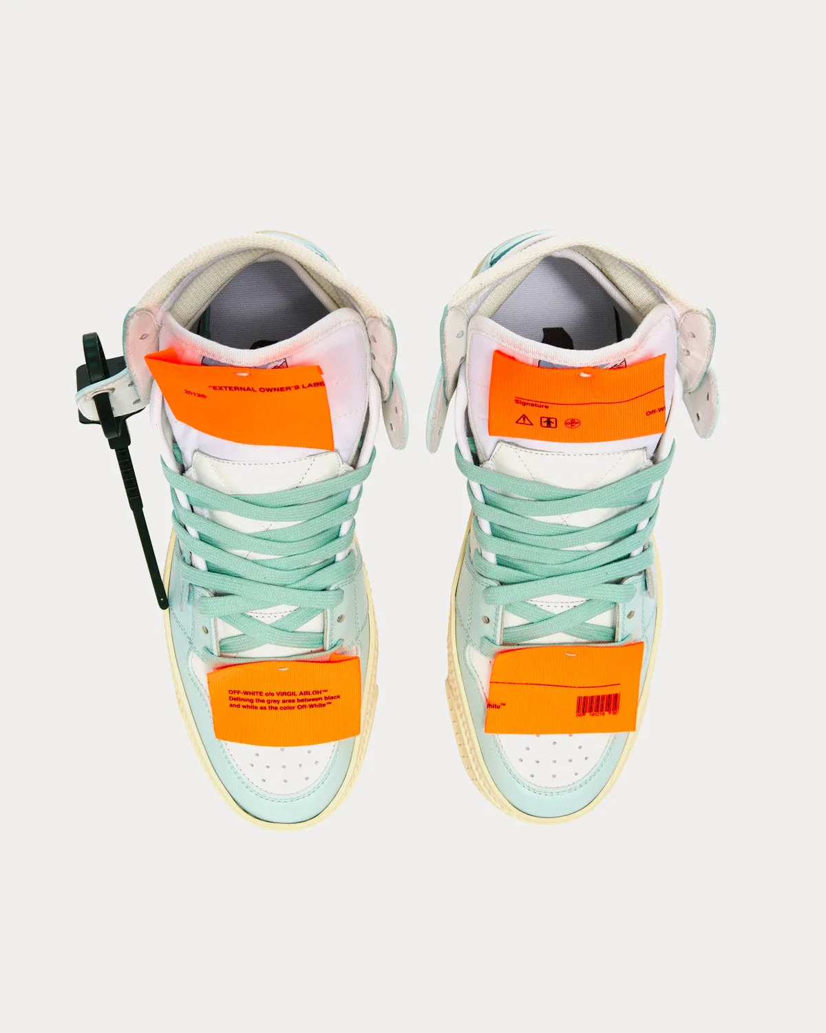 3.0 Off Court Leather White / Mint High Top Sneakers