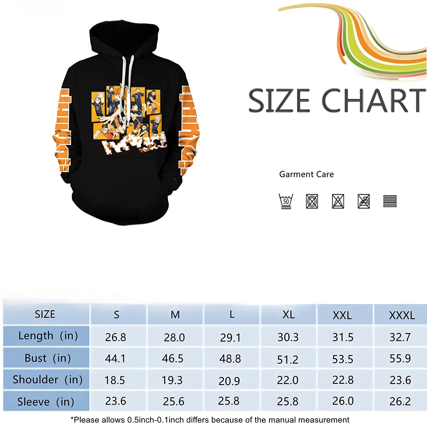 Anime Haikyuu Hoodie Unisex Long Sleeve Pullover Sweatshirt  Casual Fashion Hoodies