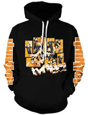 Anime Haikyuu Hoodie Unisex Long Sleeve Pullover Sweatshirt  Casual Fashion Hoodies