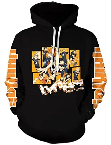 Anime Haikyuu Hoodie Unisex Long Sleeve Pullover Sweatshirt  Casual Fashion Hoodies
