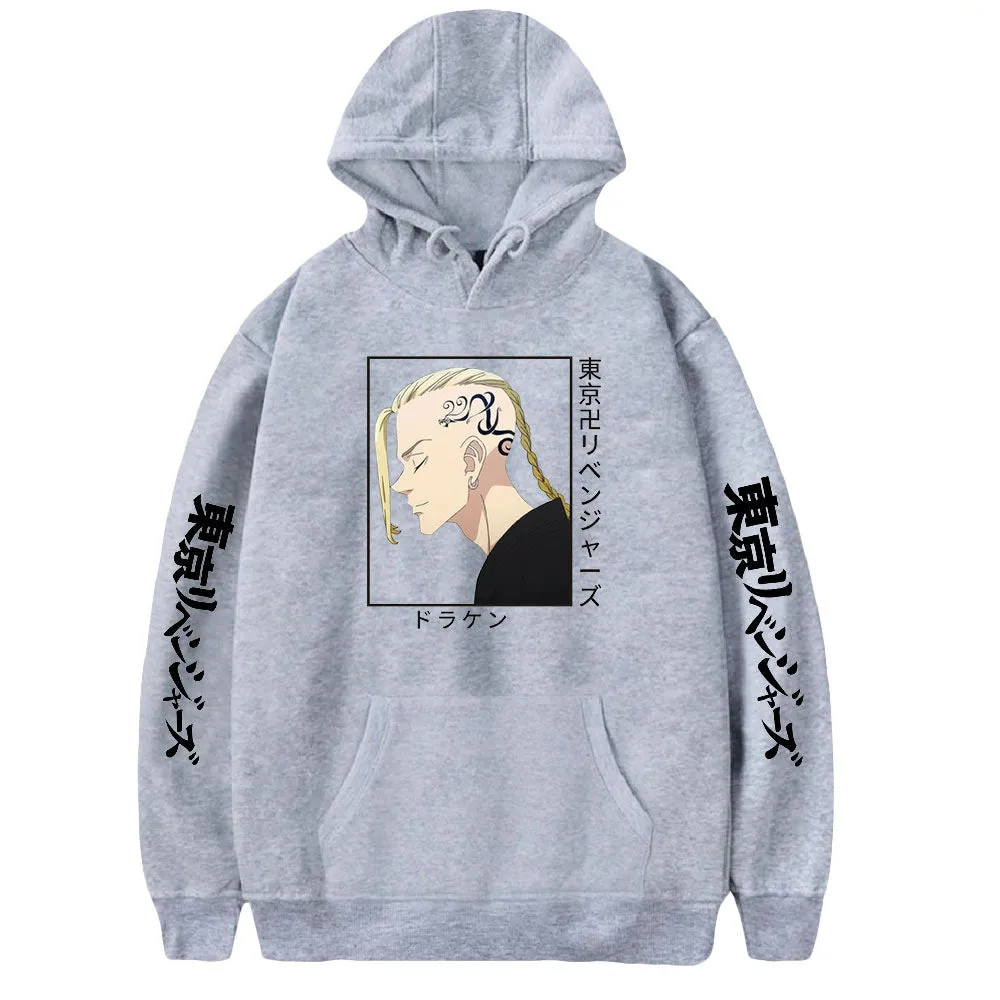 Anime Tokyo Revengers Hoodies Draken Printed Pullover Sweatshirts Casual Fashion Hoodie