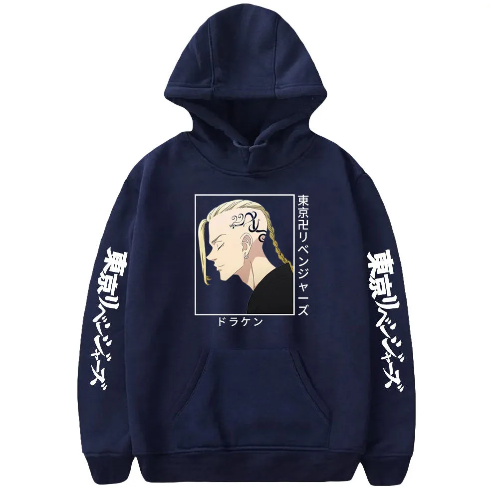 Anime Tokyo Revengers Hoodies Draken Printed Pullover Sweatshirts Casual Fashion Hoodie