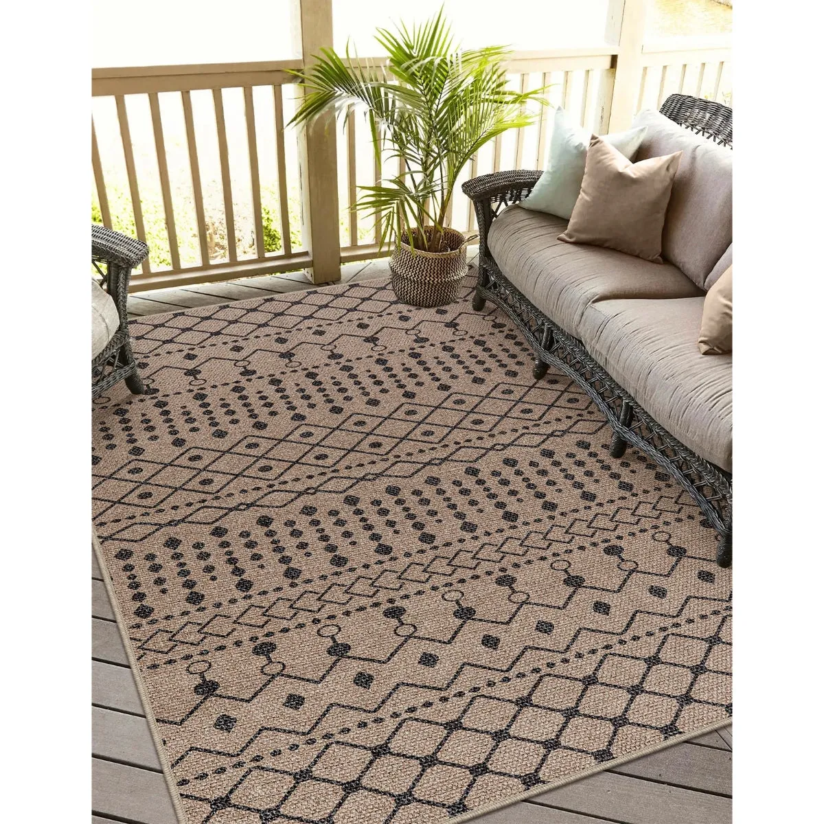 Aude Farmhouse Tribal Easy Jute Beige Rug
