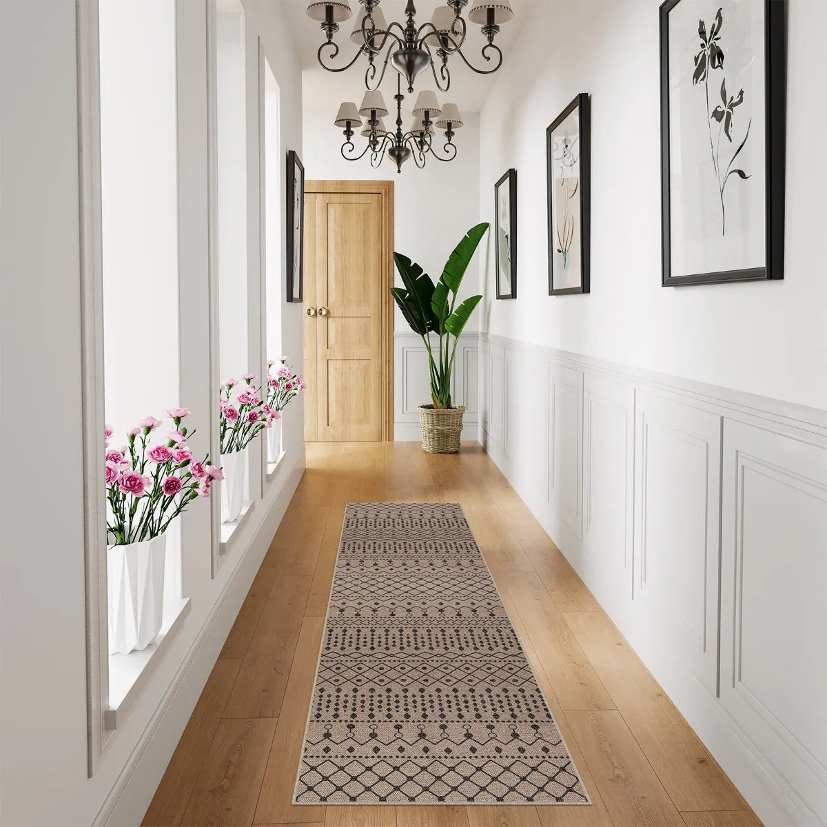Aude Farmhouse Tribal Easy Jute Beige Rug