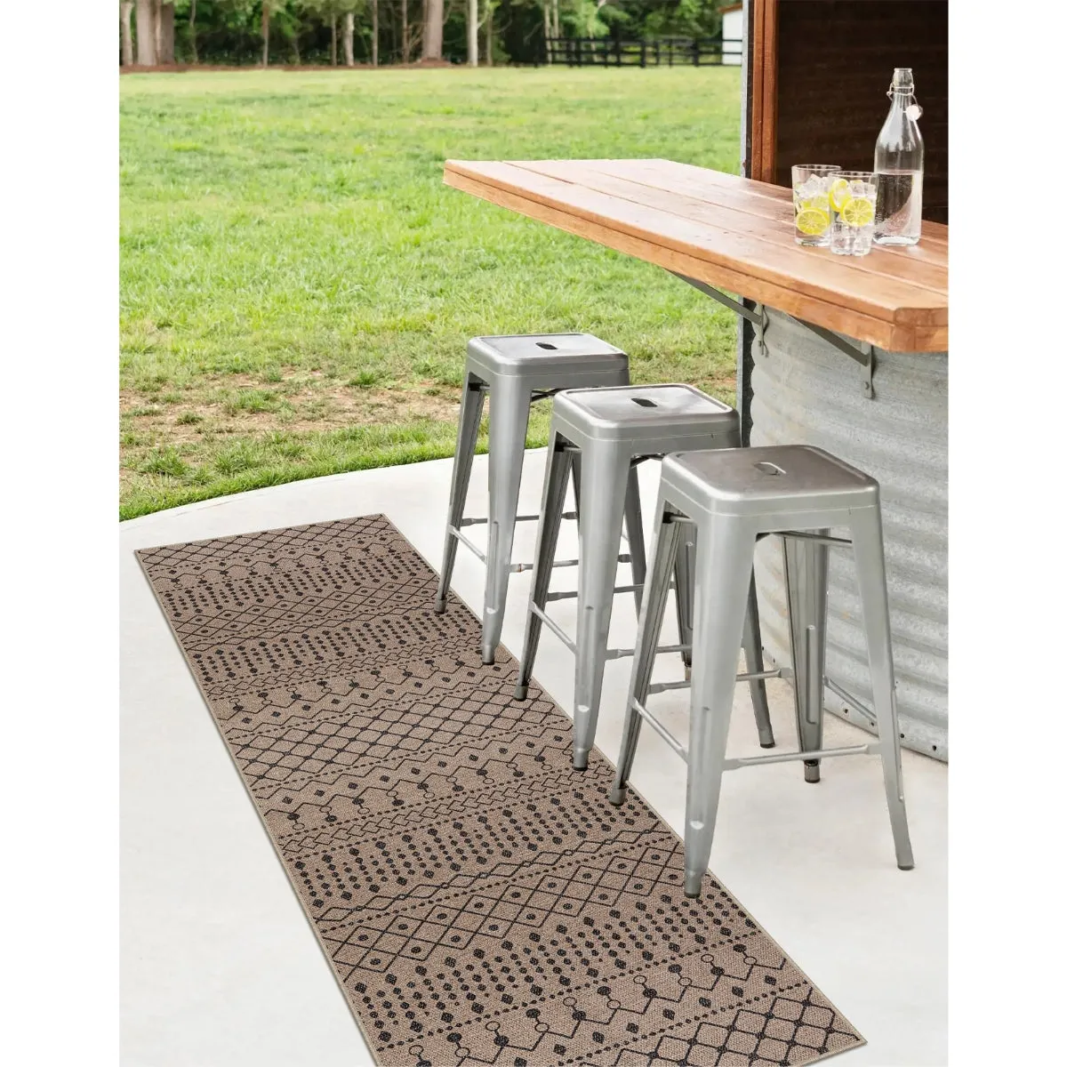 Aude Farmhouse Tribal Easy Jute Beige Rug