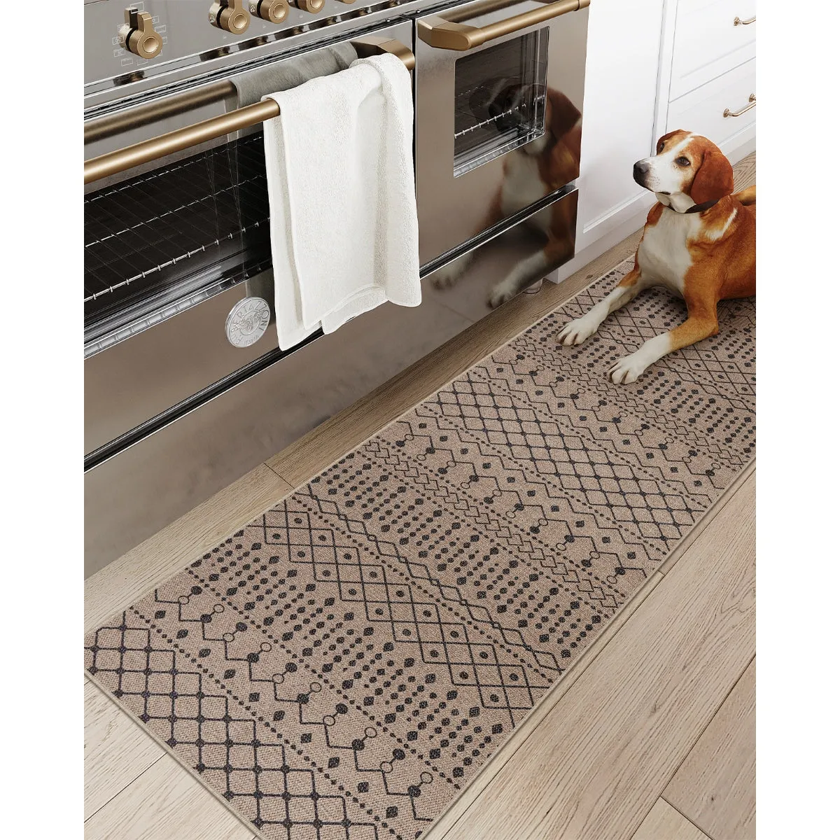 Aude Farmhouse Tribal Easy Jute Beige Rug