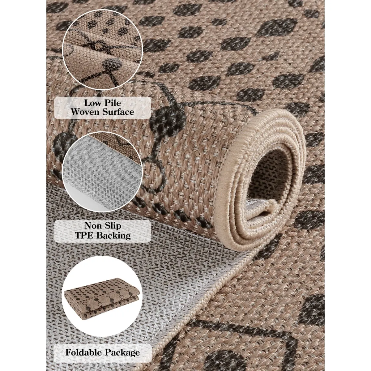 Aude Farmhouse Tribal Easy Jute Beige Rug