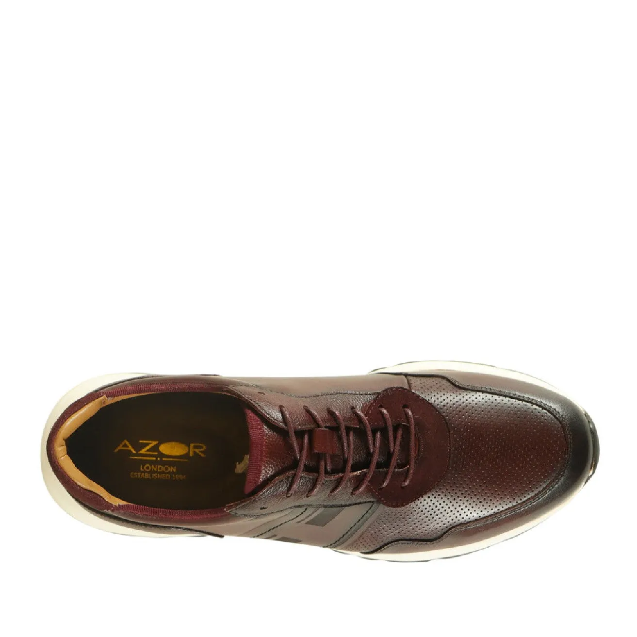 Azor Paolo Leather Trainers Burgundy ZM3893