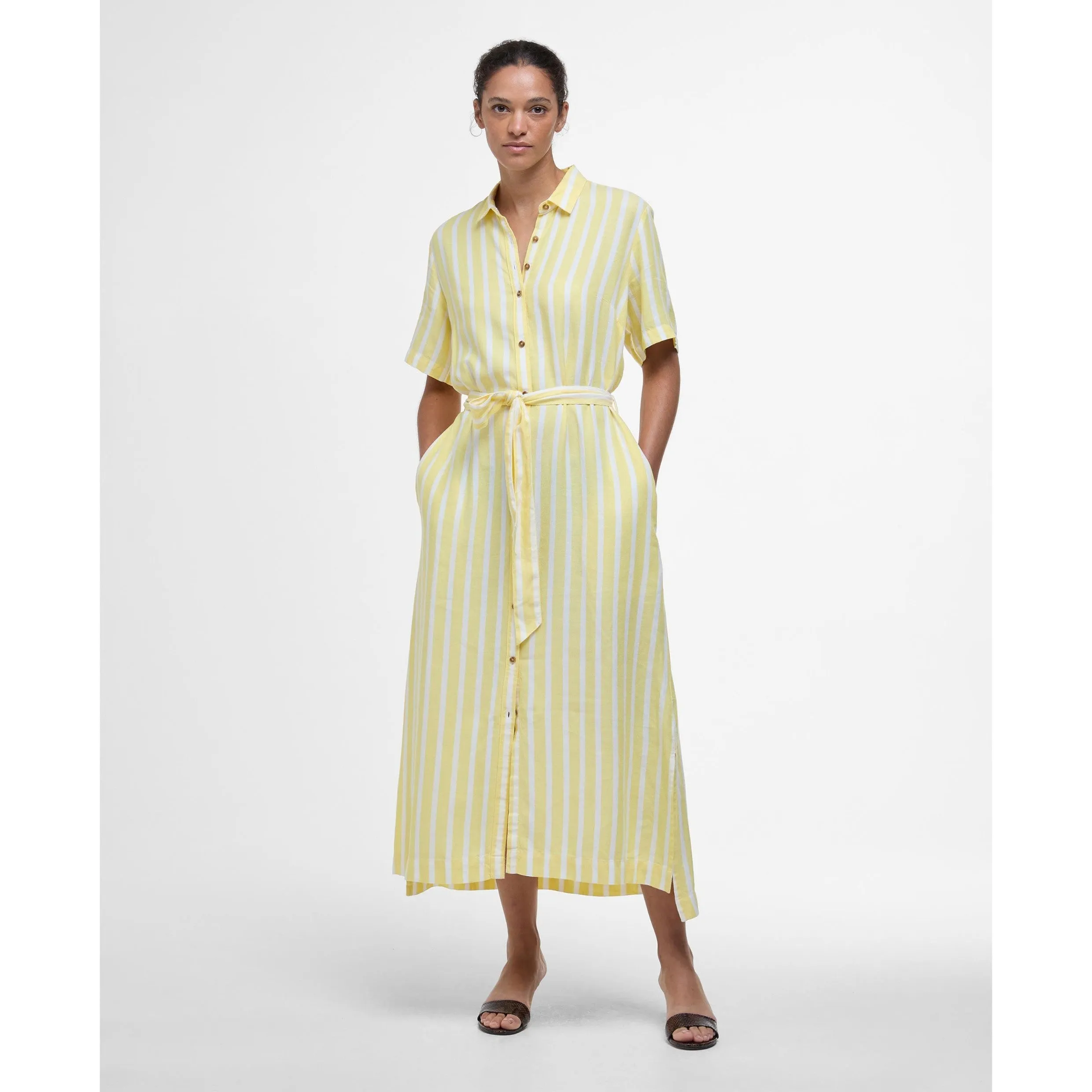 Barbour Adelaide Maxi Dress in Sunray Yellow Stripe LDR0909YE32