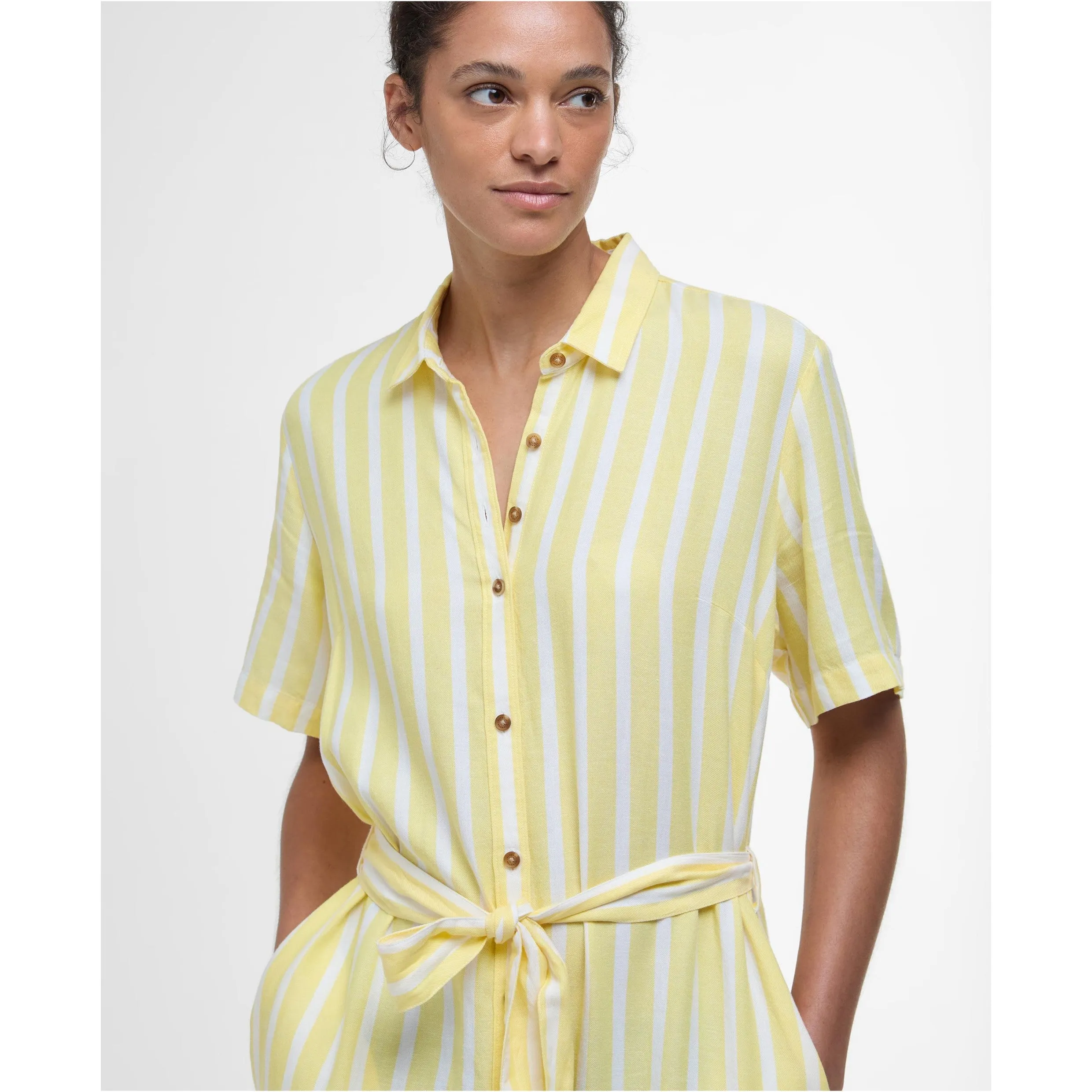 Barbour Adelaide Maxi Dress in Sunray Yellow Stripe LDR0909YE32