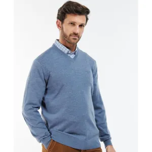 Barbour Loyton Merino V Neck Sweater - Denim Blue