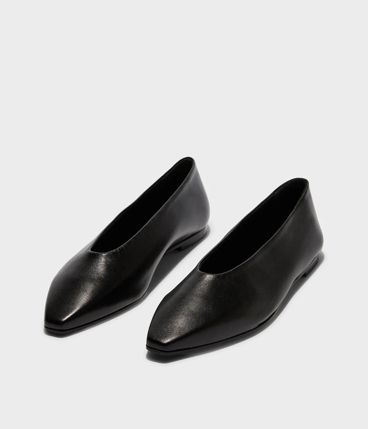 Betty Nappa Leather Flat in Black