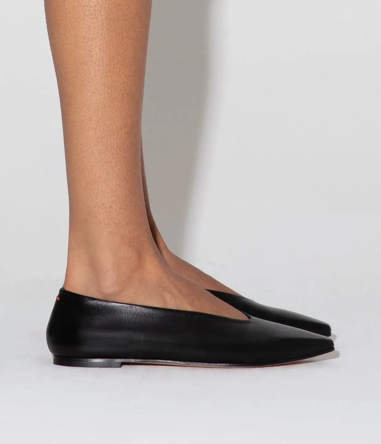 Betty Nappa Leather Flat in Black