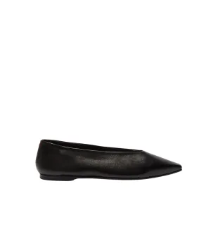 Betty Nappa Leather Flat in Black