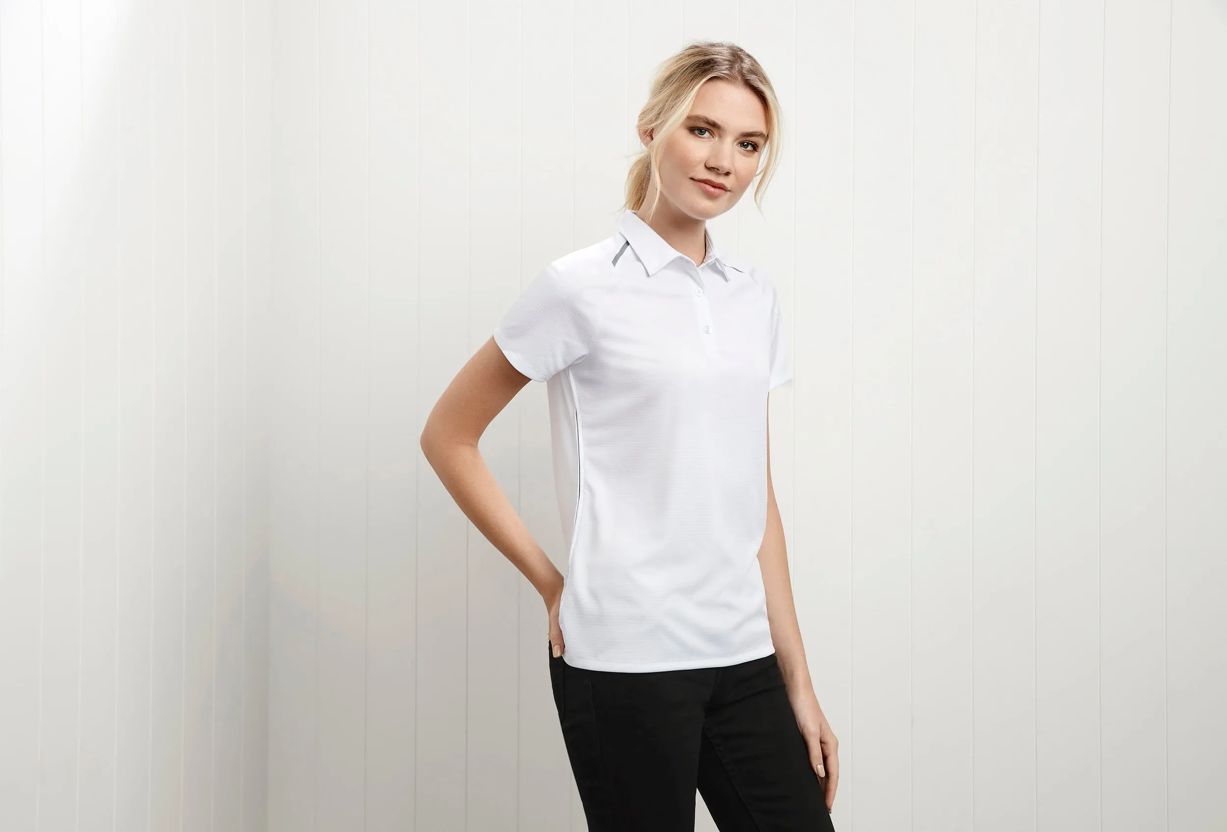 Biz Collection P012LS Ladies Academy Contrast S/S Polo