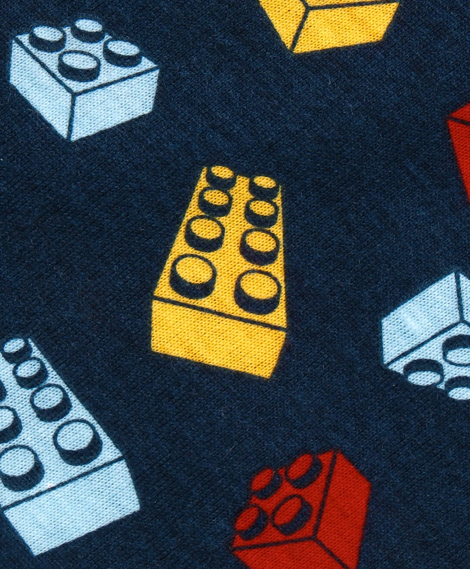 Blocks Printed Tshirt Short Set - Navy