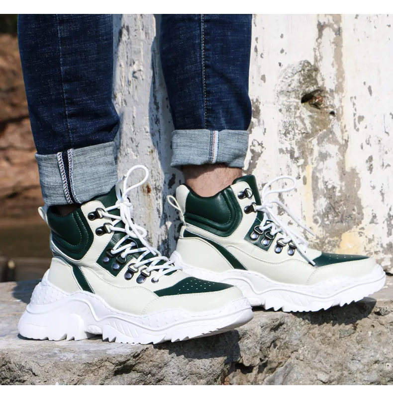 BOOPDO MESS DESIGN HIGH TOP TRAINERS WITH CHUNKY SOLE