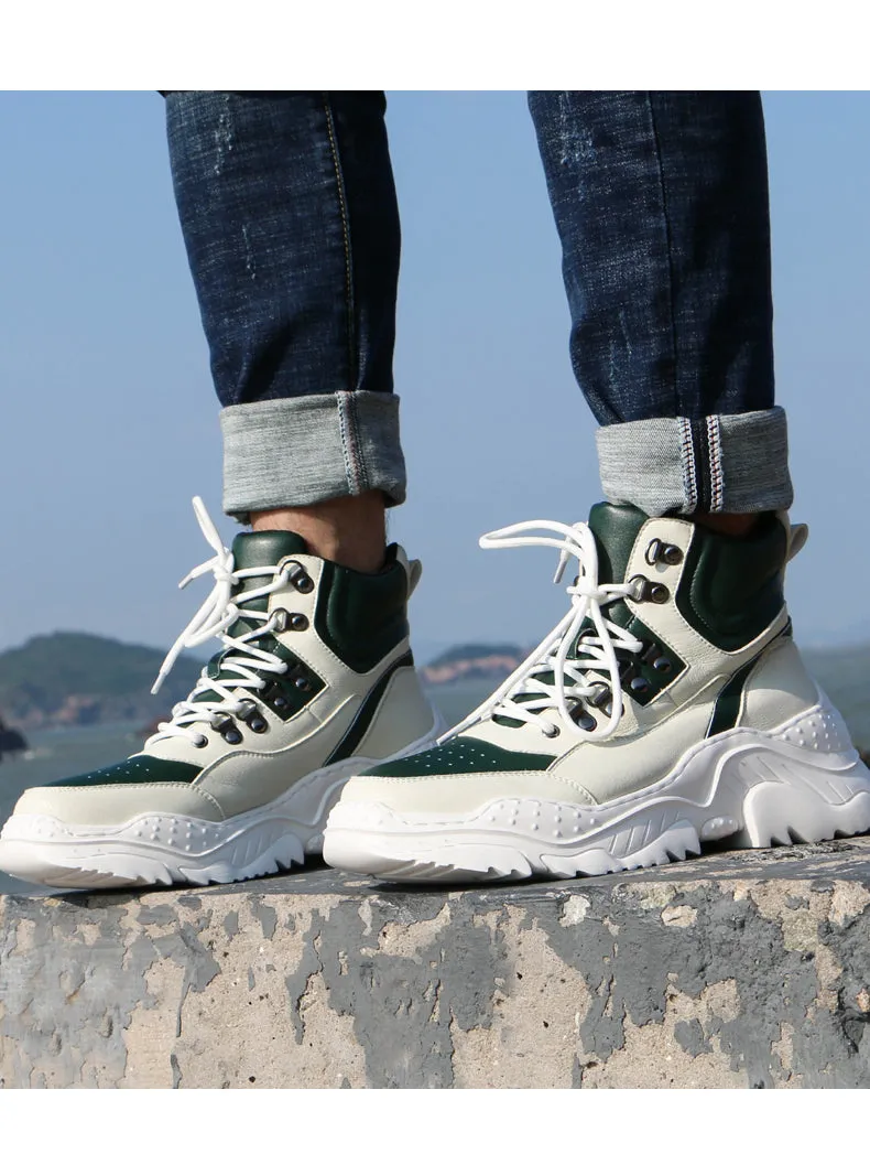 BOOPDO MESS DESIGN HIGH TOP TRAINERS WITH CHUNKY SOLE