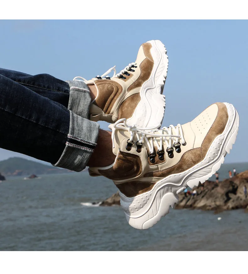 BOOPDO MESS DESIGN HIGH TOP TRAINERS WITH CHUNKY SOLE
