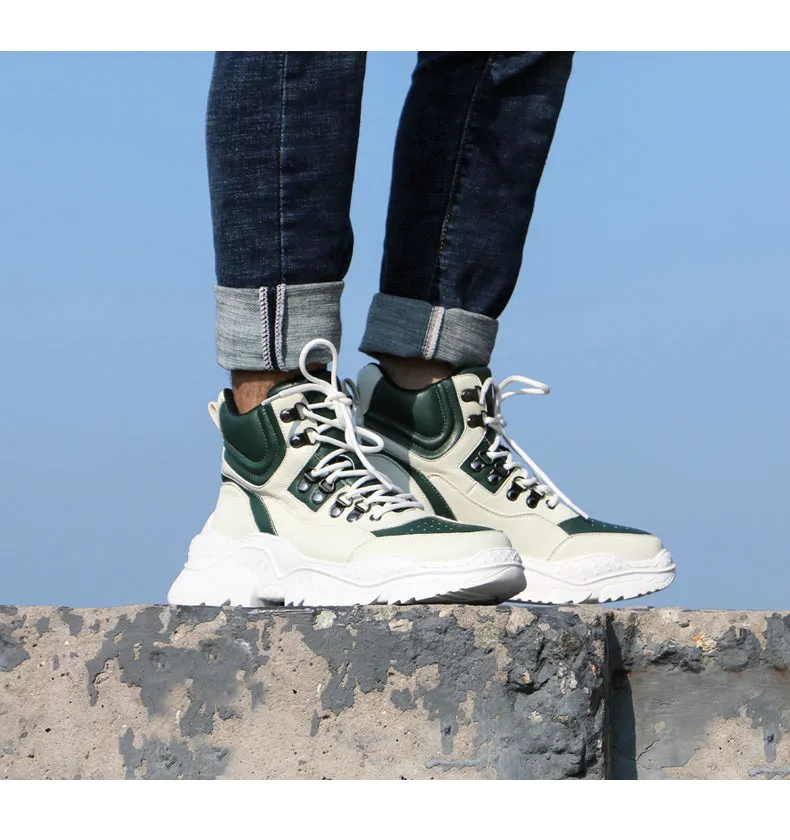 BOOPDO MESS DESIGN HIGH TOP TRAINERS WITH CHUNKY SOLE