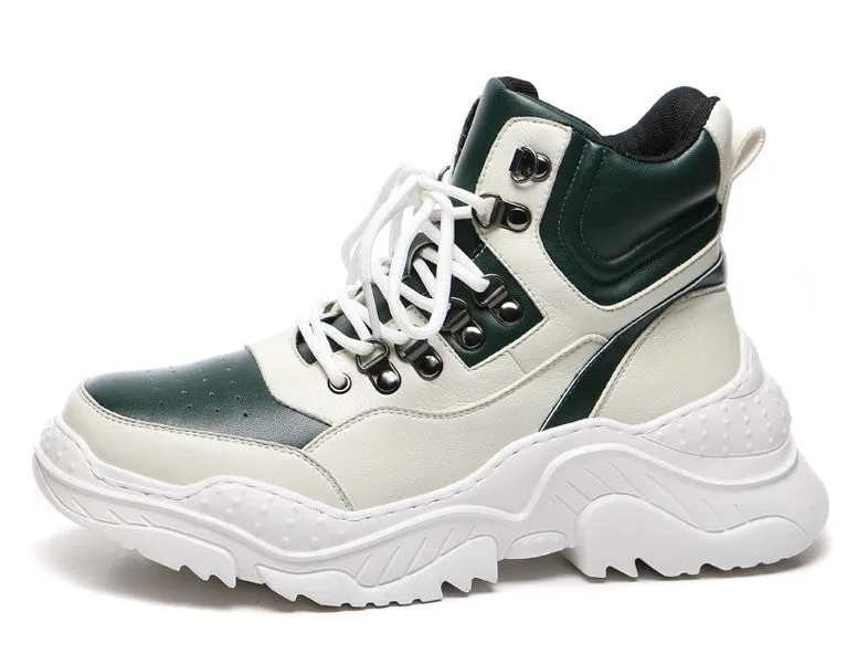 BOOPDO MESS DESIGN HIGH TOP TRAINERS WITH CHUNKY SOLE