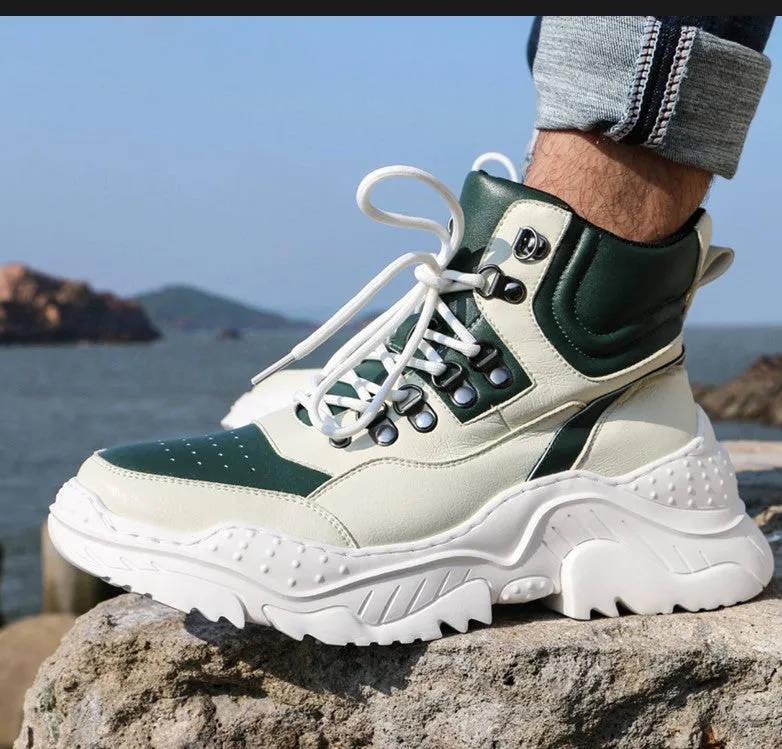 BOOPDO MESS DESIGN HIGH TOP TRAINERS WITH CHUNKY SOLE
