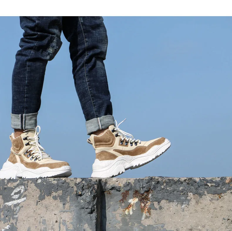 BOOPDO MESS DESIGN HIGH TOP TRAINERS WITH CHUNKY SOLE