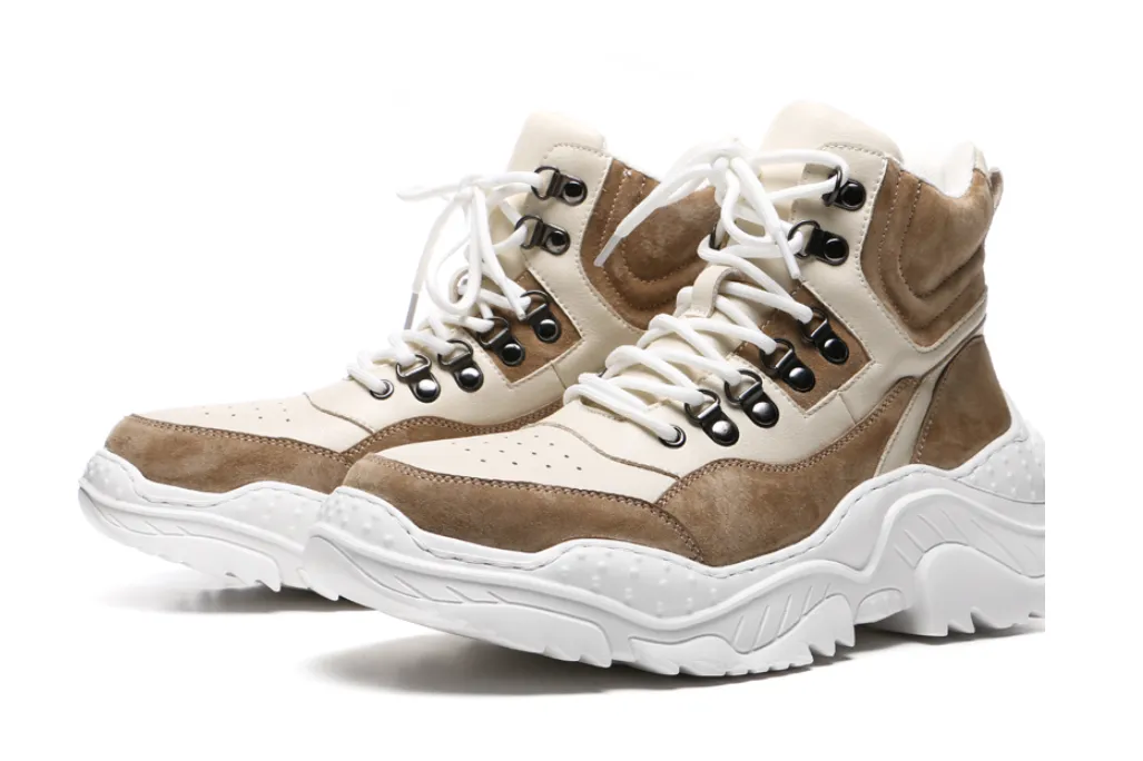 BOOPDO MESS DESIGN HIGH TOP TRAINERS WITH CHUNKY SOLE