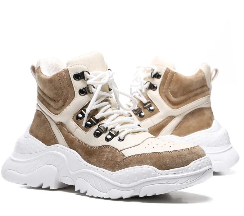 BOOPDO MESS DESIGN HIGH TOP TRAINERS WITH CHUNKY SOLE