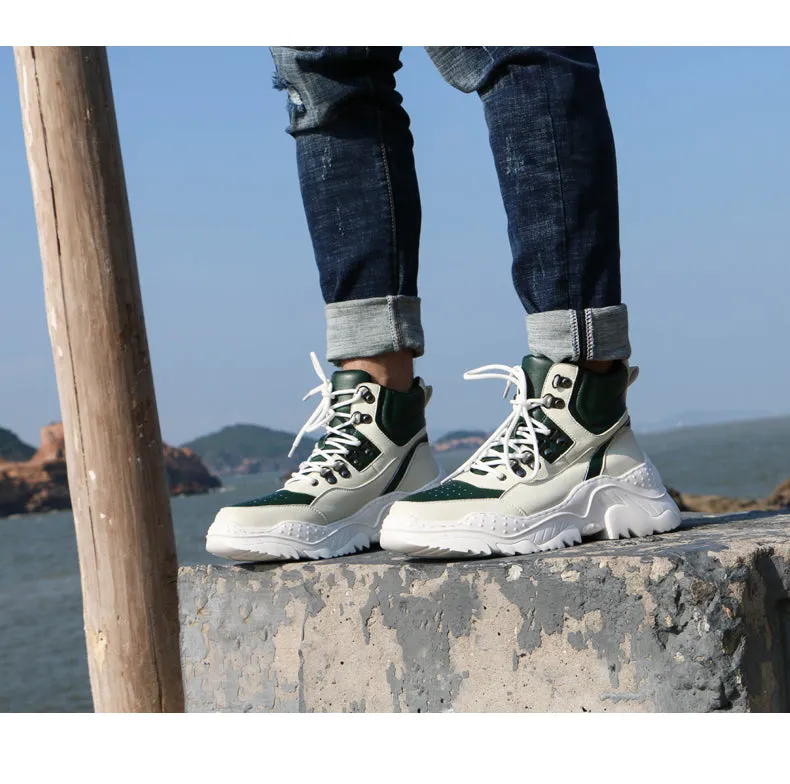 BOOPDO MESS DESIGN HIGH TOP TRAINERS WITH CHUNKY SOLE