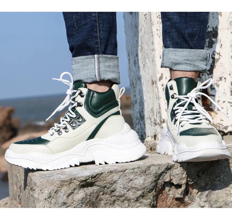 BOOPDO MESS DESIGN HIGH TOP TRAINERS WITH CHUNKY SOLE