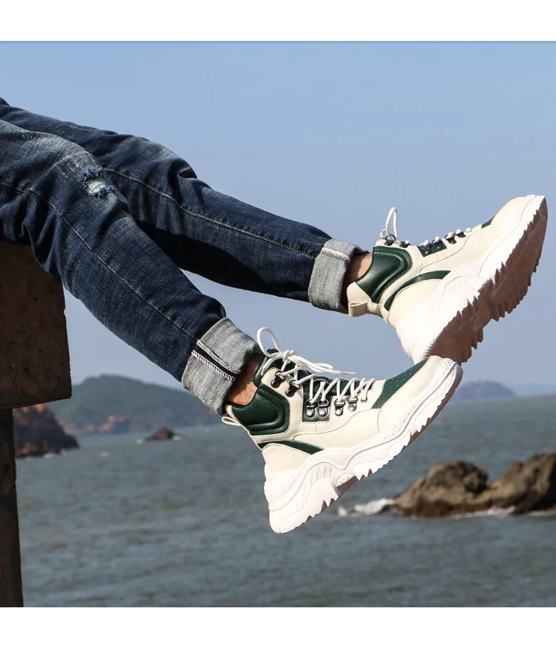 BOOPDO MESS DESIGN HIGH TOP TRAINERS WITH CHUNKY SOLE
