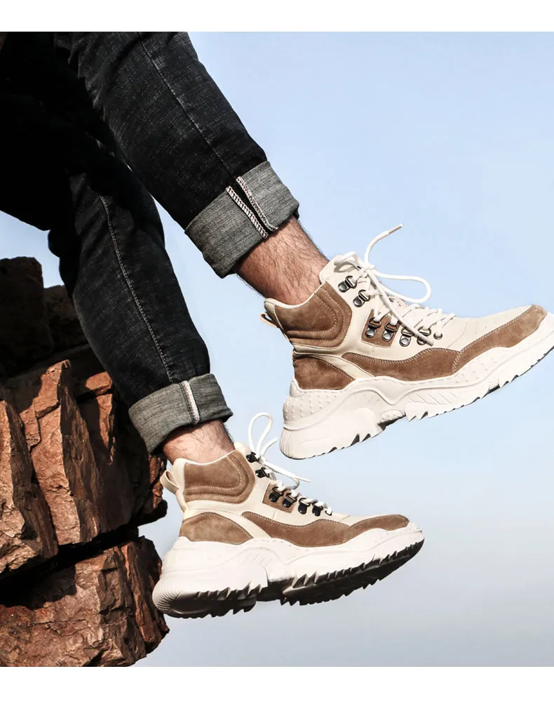 BOOPDO MESS DESIGN HIGH TOP TRAINERS WITH CHUNKY SOLE