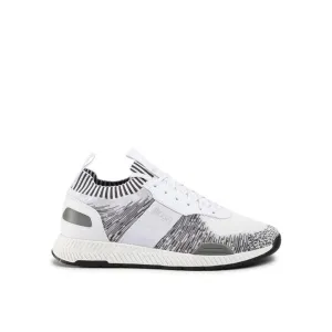 Boss Running-style trainers in mixed materials with knitted sock - TB0386