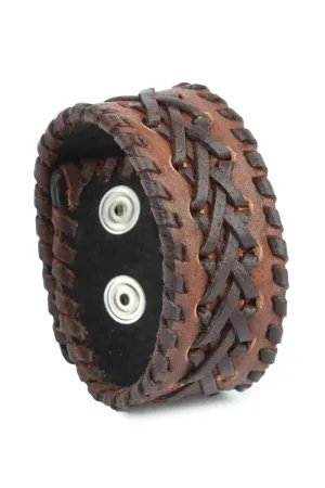 Casual Fashion Leather Wrist Band with Braided design