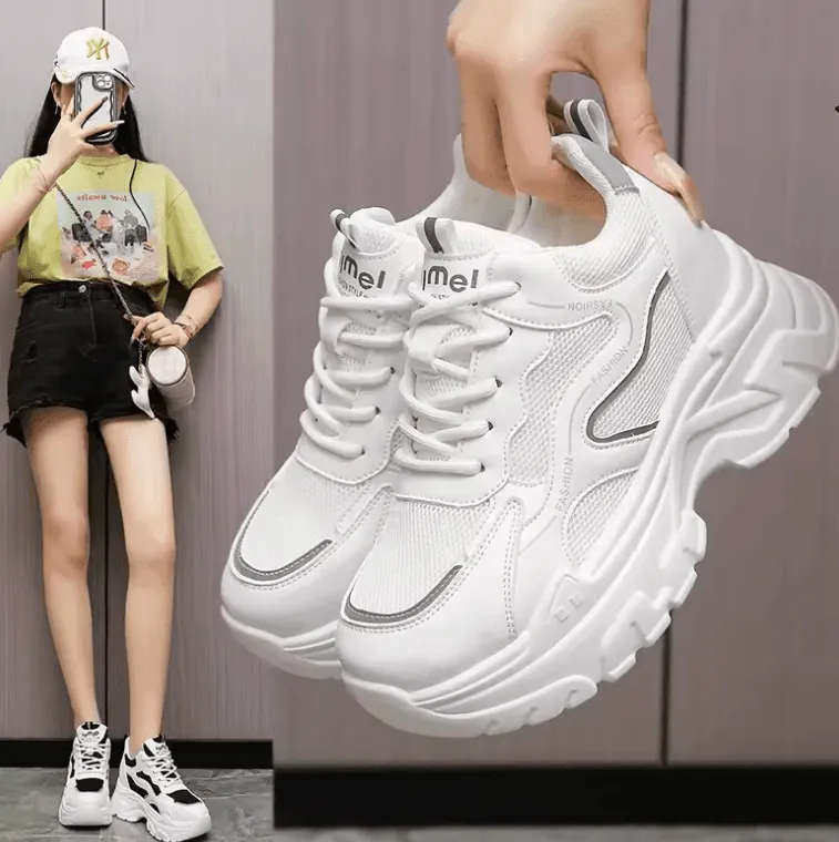 Casual Sports Petite Shoes for Women – Spring Autumn New Release with Rubber Sole, Polyamide Upper & Soft Sneakers