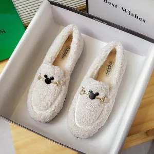 Cilool Furry Flats Loafers Fu64