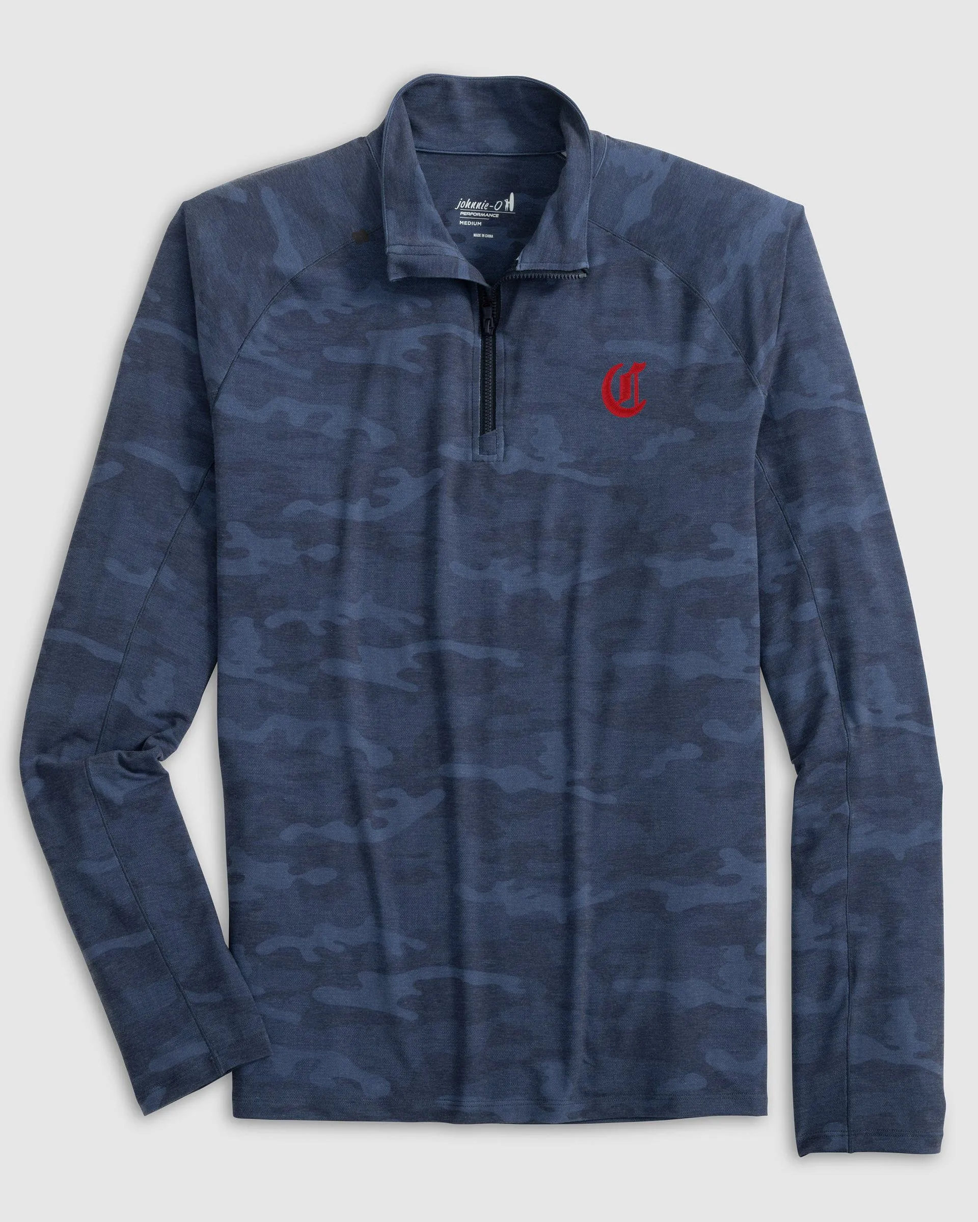 Cincinnati Reds Patton Performance Camo 1/4 Zip - Cooperstown Logo