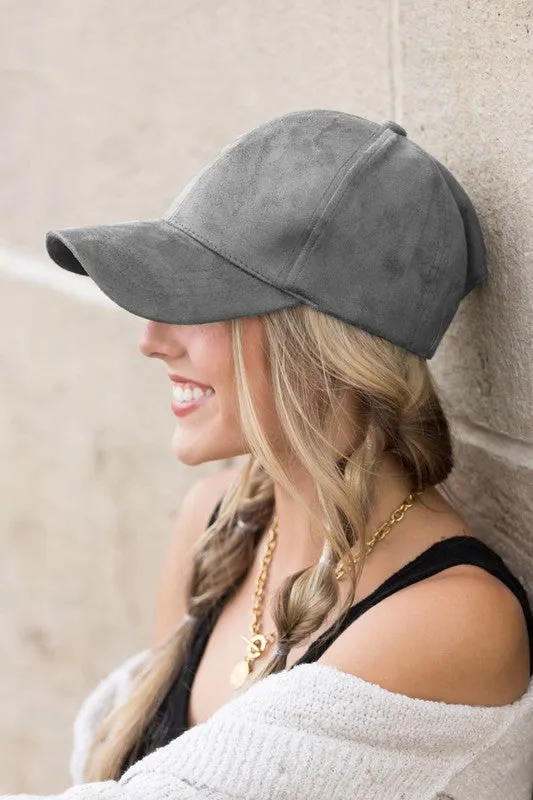 Classic Soft Vegan Suede Casual Fashion Boyfriend Ball Baseball Cap Hat