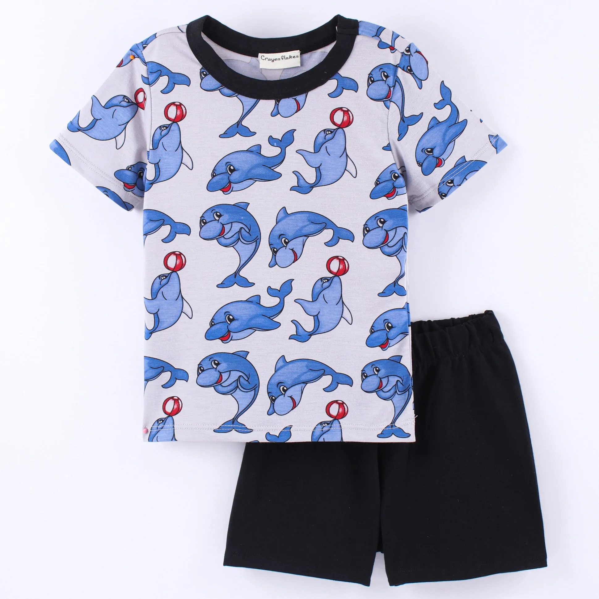 Dolphins Printed Tshirt Short Set